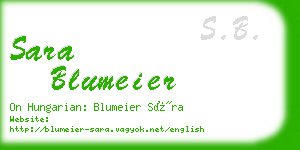 sara blumeier business card